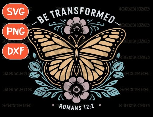 Be Transformed Svg, Bible Verse Svg for T-Shirt Designs