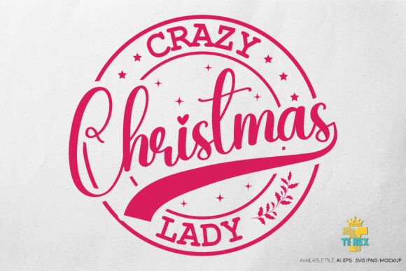 Crazy Christmas Lady T-shirt Design
