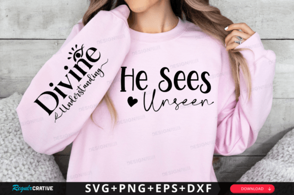 He Sees Unseen Sleeve Svg Design for T-Shirt Designs