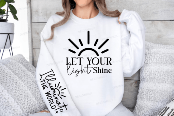 Let Your Light Shine Sleeve Svg Design for T-Shirt Designs