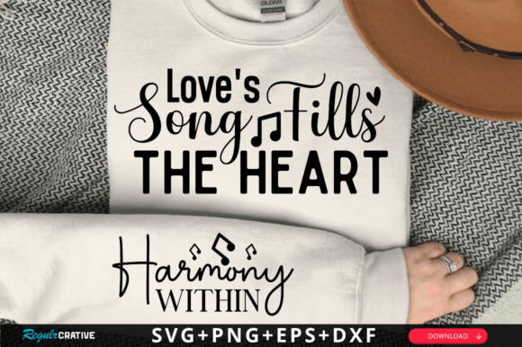 Loves Song Fills the Heart Sleeve Svg T-Shirt Designs