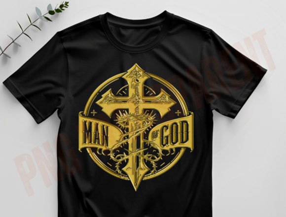 Man of God Svg, Sword Cross Design Png for T-Shirt Designs