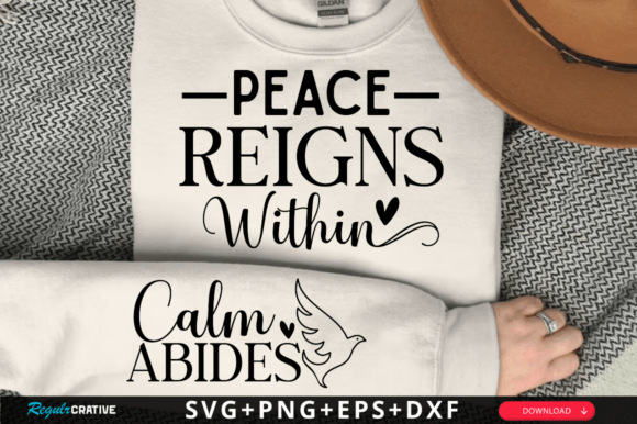 Peace Reigns Within Sleeve Svg Design for T-Shirt Designs