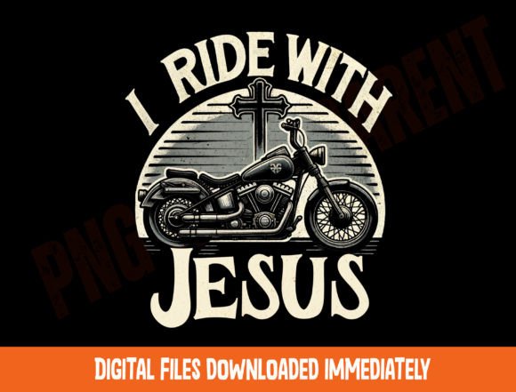 Vintage Motorbike Graphic PNG Digital