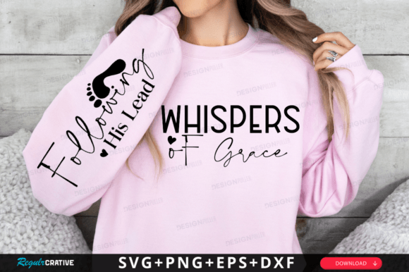 Whispers of Grace Sleeve Svg Design for T-Shirt Designs